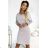209-11 Dress with long sleeves and a wide tied belt - beige