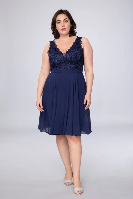 Women's Plus Size (42-48) Elegant Strapless Party Dress FRENCH FASHION FMPEL23MATHIEQS