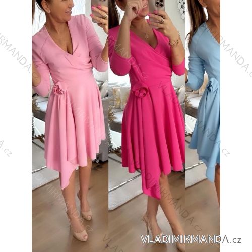 Women's Long Chiffon Short Sleeve Dress (S/M ONE SIZE) ITALIAN FASHION IMWGS231048