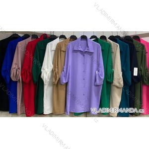 Women's Plus Size Extended Long Sleeve Shirt 2XL ONE SIZE) ITALIAN FASHION IMC22808