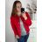 Women's short denim jacket (L-4XL) MOON GIRL MOON23GY9701B red 2XL