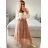 Women's Long Chiffon Short Sleeve Dress (S/M ONE SIZE) ITALIAN FASHION IMWGM23456