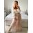 Women's Long Chiffon Short Sleeve Dress (S/M ONE SIZE) ITALIAN FASHION IMWGM23456