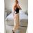 Women's Long Leather Pants (S/M ONE SIZE) ITALIAN FASHION IMWAD234126 -   Dark beige
 -   M / L