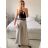 Women's Long Leather Pants (S/M ONE SIZE) ITALIAN FASHION IMWAD234126 -   Dark beige
 -   M / L