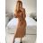 Women's Ribbed Long Sleeve Dress (S/M ONE SIZE) ITALIAN FASHION IMM23M19206
