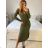 Women's Ribbed Long Sleeve Dress (S/M ONE SIZE) ITALIAN FASHION IMM23M19206
