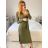 Women's Ribbed Long Sleeve Dress (S/M ONE SIZE) ITALIAN FASHION IMM23M19206
