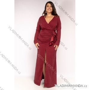 Dress Long Elegant Party Long Sleeve Women's Plus Size (42-48) FRENCH FASHION FMPEL23HELENEQS