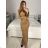 Women's Elegant Long Sleeve Dress (S/M ONE SIZE) ITALIAN FASHION IMM23M6062 -   beige -   S / M