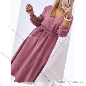 Women's Long Sleeve Hoodie Dress (S / M ONE SIZE) ITALIAN FASHION IMWA216095