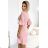 217-9 NEVA Trapezoidal dress with flared sleeves - powder pink with glitter