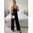 Women's Long Stretch Pants (S/M ONE SIZE) ITALIAN FASHION IMWAA232892 -   black -   L