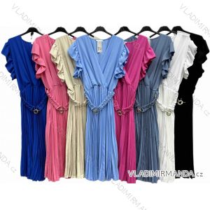 Women's Long Chiffon Short Sleeve Dress (S/M ONE SIZE) ITALIAN FASHION IMWGS231048