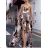 Women's Long Sleeve Hoodie Dress (S / M ONE SIZE) ITALIAN FASHION IMWA216095