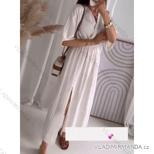 Women's Long Summer Short Sleeve Dress (S/M ONE SIZE) ITALIAN FASHION IMC23300