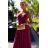 299-19 CHIARA elegant long maxi dress with straps - fuchsia with glitter