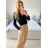 Women's Long Sleeve Croptop (S/M ONE SIZE) ITALIAN FASHION IMPLS2420804 -   beige -   S / M