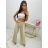 Women's Elegant Belt Long Sleeve Dress (S/M ONE SIZE) ITALIAN FASHION IMM23UN6139