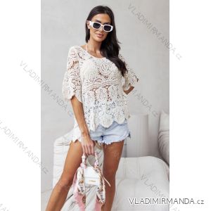 Women's Summer Lace Short Sleeve Tunic (S/M ONE SIZE) ITALIAN FASHION IMM24M22046
