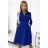 286-6 SANDY Flared shirt dress with a belt - blue -   modrá královská -   XXL