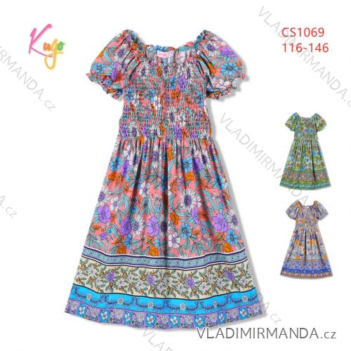 Short Sleeve Dress with Sequins Children Teen Girls (116-146) KUGO BS3279