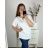 Women's Plus Size Elegant Short Sleeve Tunic (3XL/4XL/5XL ONE SIZE) ITALIAN FASHION IM424112 -   white -   2LX/3XL
