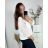 Women's short sleeve dress oversized (L-3XL) POLISH FASHION PMF20014 -   white -   3XL