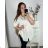Women's Plus Size Long Sleeve Shirt (3XL/4XL ONE SIZE) ITALIAN FASHION IMWQ233259 3xl / 4xl white