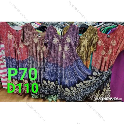 Indian Summer Short Sleeve Women Plus Size Dress (54/58 ONE SIZE) ITALIAN FASHION IMBM24072