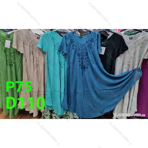 Indian Summer Short Sleeve Women Plus Size Dress (54/58 ONE SIZE) ITALIAN FASHION IMBM24073