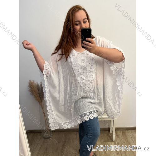 Tunic Oversize Short Sleeve Women's Plus Size (54/58 ONE SIZE) ITALIAN FASHION IMBM24076