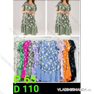 Women's Plus Size Casual Short Sleeve Dress (48/52 ONE SIZE) ITALIAN FASHION IMBM24082