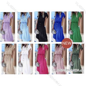 Women's Long Chiffon Short Sleeve Dress (S/M ONE SIZE) ITALIAN FASHION IMWGM23456