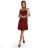 241-3 STELLA cotton dress with a diamond neckline - burgundy with polka dots