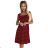 241-3 STELLA cotton dress with a diamond neckline - burgundy with polka dots