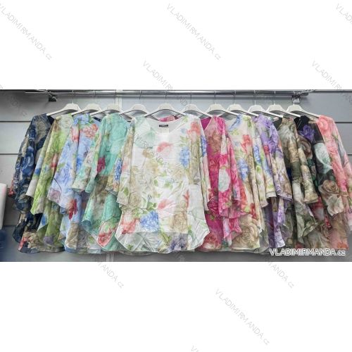 Kabátek košilový flaušový na knoflíčky dámský (S/M ONE SIZE) ITALSKÁ MÓDA IMWD217059