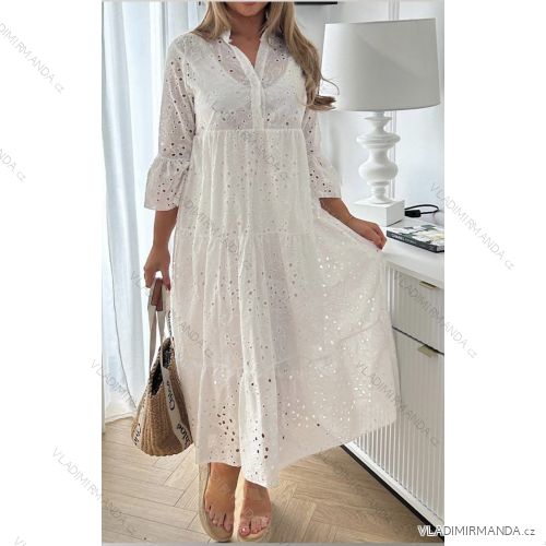 Women's Long Chiffon Short Sleeve Dress (S/M ONE SIZE) ITALIAN FASHION IMWGM23456
