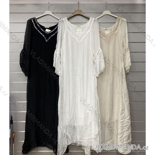 Women's Long Chiffon Short Sleeve Dress (S/M ONE SIZE) ITALIAN FASHION IMWGS231048