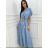 Women's Long Chiffon Short Sleeve Dress (S/M ONE SIZE) ITALIAN FASHION IMWGS231048