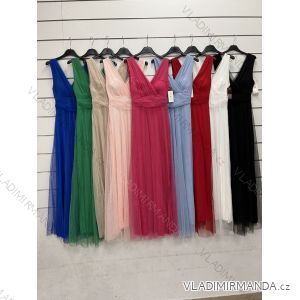 Women's Long Chiffon Short Sleeve Dress (S/M ONE SIZE) ITALIAN FASHION IMWGS231048