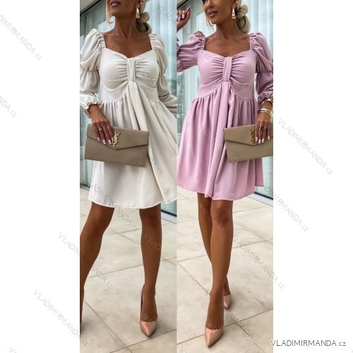 Women's Long Chiffon Short Sleeve Dress (S/M ONE SIZE) ITALIAN FASHION IMWGS231048