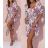 Women's Long Chiffon Short Sleeve Dress (S/M ONE SIZE) ITALIAN FASHION IMWGS231048