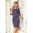 13-157 Sports dress with binding and pockets - jeans with polka dots