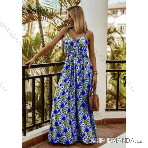 Women's long summer dress with straps (S/M ONE SIZE) ITALIAN FASHION IMD23264