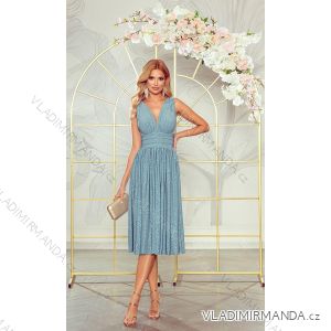 Women's Long Elegant Dress with Wide Straps (SL) FRENCH FASHION FMPEL23VELVET