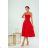 Women's Long Elegant Dress with Wide Straps (SL) FRENCH FASHION FMPEL23VELVET red 38
