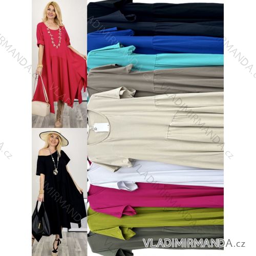 Women's Long Chiffon Short Sleeve Dress (S/M ONE SIZE) ITALIAN FASHION IMWGS231048