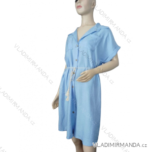 Šaty košilové 3/4 rukáv dámské tenké s páskem (uni s-l) ITALSKá MóDA IM320301
