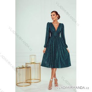 Women's Long Elegant Dress with Wide Straps (SL) FRENCH FASHION FMPEL23VELVET